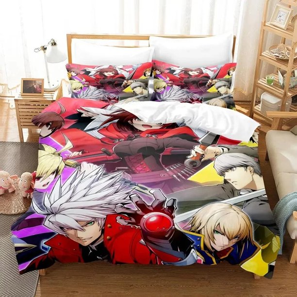 New Personality ed Blazblue Bedding Set Cartoons three-piece set Adult Kid Bedroom Duvet cover Sets Home Textiles Bed Sheets