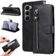 thumbnail image 1 of Funda tipo cartera para Infinix Hot 60i 4G con bolsillo con cremallera y ranuras para tarjetas – Función de soporte Negro, 1 of 5