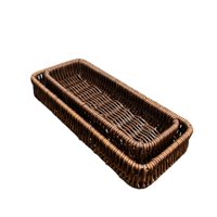 Oem - Set 2 Bandeja De Ratan Cesta Tejida Alimentos Decoracion O