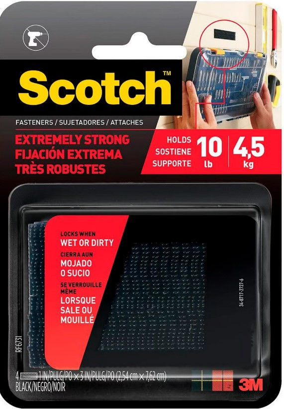 Sujetadores Fijación Extrema 2,4 Cm X 7,62 Cm 4 Unidades Negro 1 Un Command