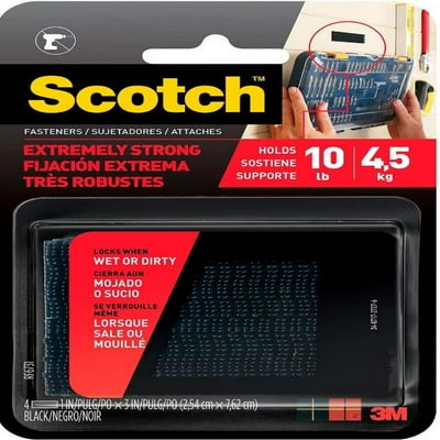 Sujetadores Fijación Extrema 2,4 Cm X 7,62 Cm 4 Unidades Negro 1 Un Command