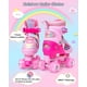 thumbnail image 2 of Patines de Ruedas HAPHOM Ajustables para Niñas en Rosa con Ruedas que Iluminan, 2 of 8
