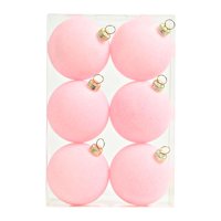 Bothyi - 6 Bolas Navideñas Flocadas De 6 Cm Para Decoración De Aniversario, Color Rosa