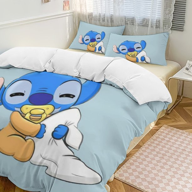 StitchCartoon Collection 3-Piece Comforter Set, Personalized Bedding Decor for Kids And Teens Bed Sheets
