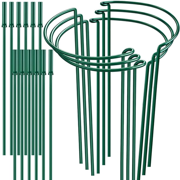 Estacas ajustables de soporte para plantas HiGift de 32 pulgadas, resistentes, 6 piezas
