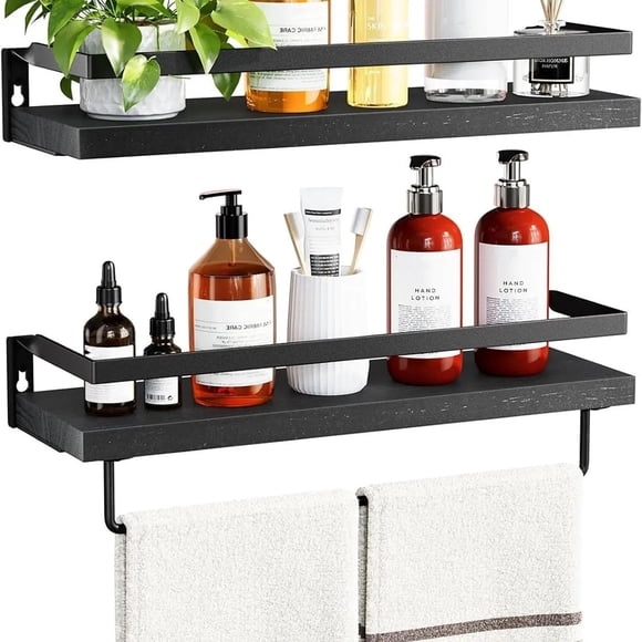 Set 2 Estante Organizador Baño Repisas Flotantes Pared