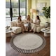 thumbnail image 5 of Alfombra Redonda Boho Chic 1m - Textura Hojas y Flecos, 5 of 6