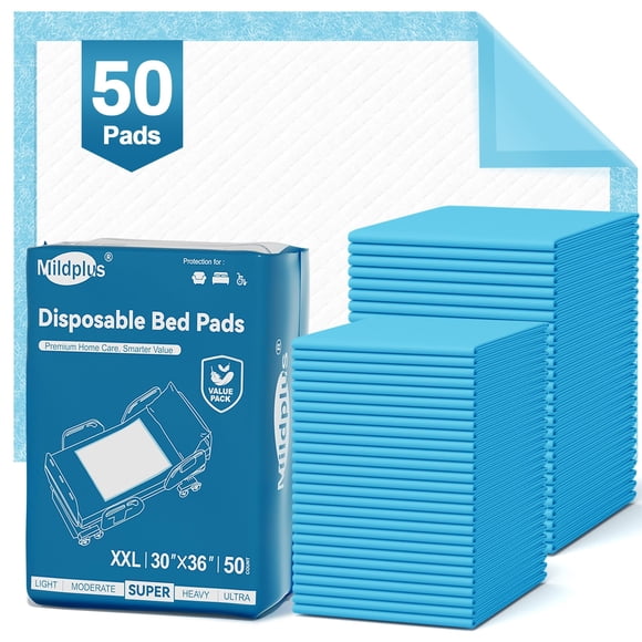 Almohadillas desechables MILDPLUS superabsorbentes, 50 unidades