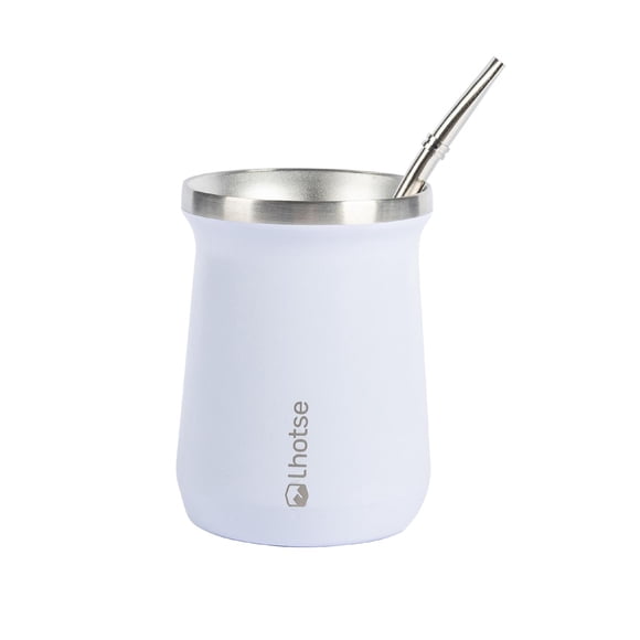Mate Acero Inoxidable con Bombilla Lhotse blanco