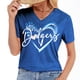 thumbnail image 3 of Camiseta de béisbol para mamá Talovee para mujer, cuello en V, azul, talla M, 3 of 5