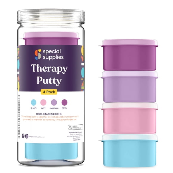 Set de ejercicios resistivos para manos Therapy Putty Special Supplies, 4 x 85 ml