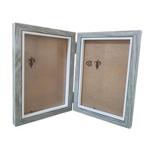 Magideal - Marco De Fotos Marco De Fotos De Madera Marco Vinculado Soporte De Exhibición De Fotos Collage De Fotos Familiares Para La Mesa De Entrada Decoración Doble Pliegue