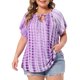 thumbnail image 1 of Agnes Orinda Camisetas de Mujer Tallas Grandes Tie Dye Manga Corta 2026 Cómoda y Moderna T-shirt 3X Púrpura, 1 of 6