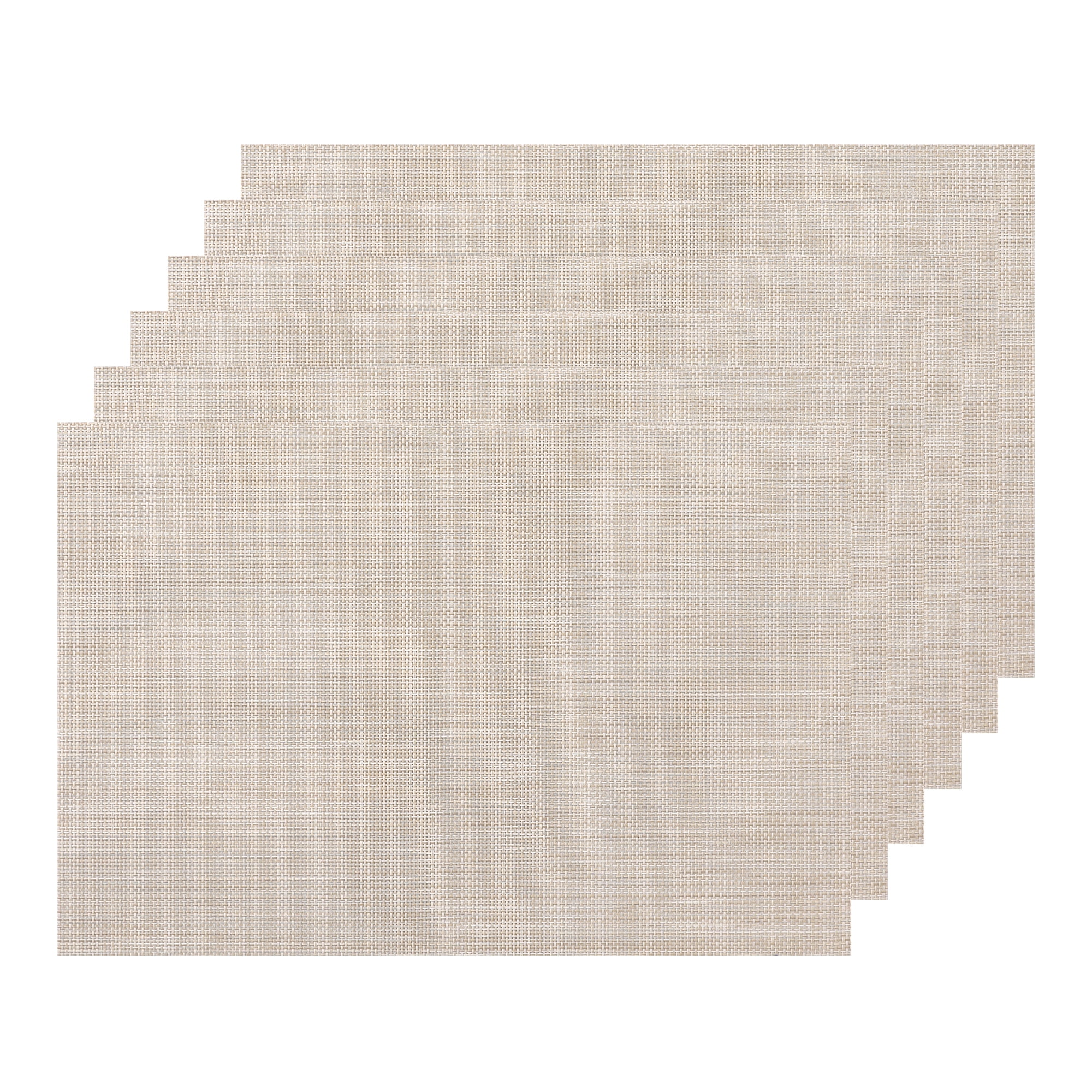 Juego De Manteles Individuales Regalwoven De 6 Manteles Tejidos Para Decoración De Mesa De Cocina, Lavables, Manteles Individuales Para Mesa Interior, Manteles Limpiables Color Beige 18x12 Pulgadas