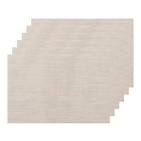 Juego De Manteles Individuales Regalwoven De 6 Manteles Tejidos Para Decoración De Mesa De Cocina, Lavables, Manteles Individuales Para Mesa Interior, Manteles Limpiables Color Beige 18X12 Pulgadas