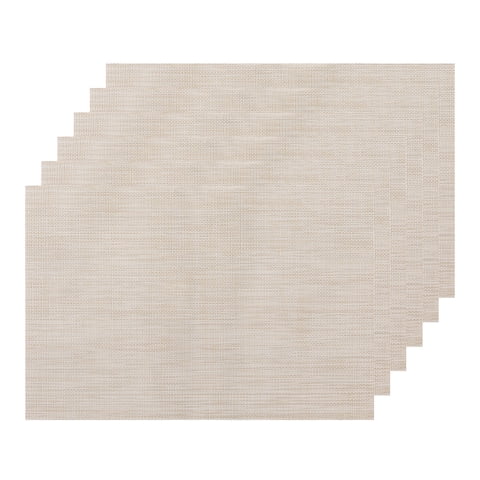 Juego De Manteles Individuales Regalwoven De 6 Manteles Tejidos Para Decoración De Mesa De Cocina, Lavables, Manteles Individuales Para Mesa Interior, Manteles Limpiables Color Beige 18X12 Pulgadas