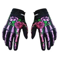 Magideal - Guantes De Motocicleta Con Estampado De Huella De Esqueleto, Guantes De Completo, Transpirables, Antideslizantes, Para Bicicleta De Carretera, Talla S
