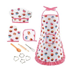 Magideal - Juego De Cocina Para Hornear Para Niños De Simulación, Juguete De Juego De Rol, Utensilios De Juguete Educativo De Aprendizaje Temprano, Sombrero De 11 Piezas