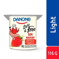 Yoghurt Batido Light Sabor Frutilla Pote 115 G Danone