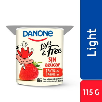 Yoghurt Batido Light Sabor Frutilla Pote 115 G Danone