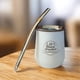 thumbnail image 3 of Mate Acero Inoxidable Blanco Con Bombilla, 3 of 3