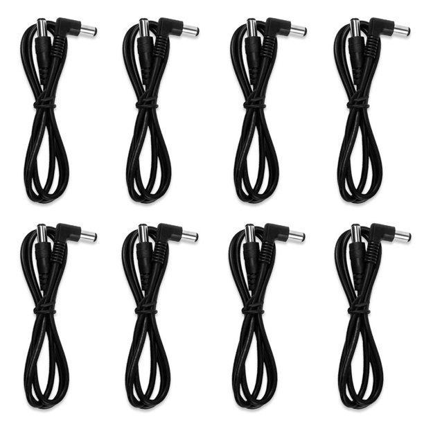 Cable de alimentación para pedal de guitarra Pigtone DC 5.5 x 2.1 mm 60 cm, paquete de 8