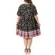 thumbnail image 3 of Agnes Orinda Vestido Boho Floral para Mujer Talla Grande, Estilo Escolar Universitario, Cuello Redondo con Lazo, Manga Corta, Verano, Playa, Casual, Midi, Sol, 3X Negro, 3 of 6