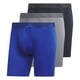 thumbnail image 1 of Calzoncillos tipo bóxer adidas para hombre, paquete de 3 unidades, azul real/gris/tinta Legend, 1 of 3