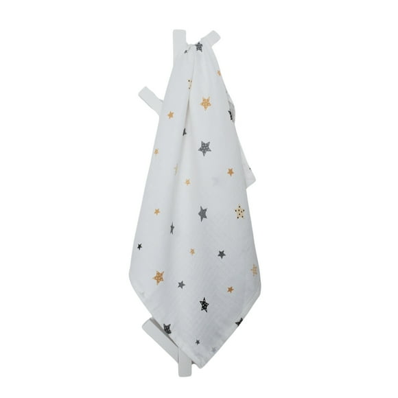Tuto de Muselina 70x70 cm 100% algodón orgánico - Estrella amarilla