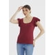 thumbnail image 1 of Polera Mujer Con Vuelo Escote Cuadrado Burdeo, 1 of 4