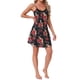 thumbnail image 4 of INSPIRE CHIC Camisón de Mujer con Encaje en el Escote en V, Tirantes Ajustables, Ropa de Dormir Sedosa, Camisón hasta la Rodilla, Vestido de Pijama XL Negro Floral, 4 of 6