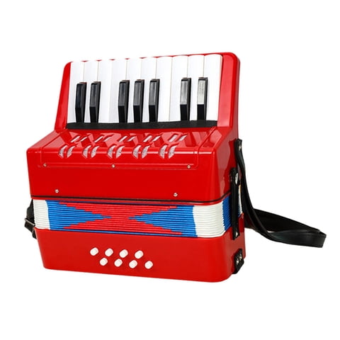 Bothyi - 17 Teclas 8 Bajo Piano Acordeón Instrumento Musical Para Principiantes Niños Rojo