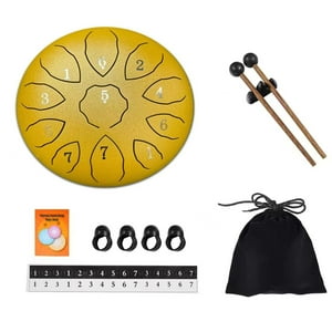 Mobii - Tambor Lengua De Acero Meditación Y Yoga. 6” 11 Tonos Dorado Dorado