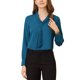 thumbnail image 1 of INSPIRE CHIC Blusas de Mujer de Manga Larga Chiffon Plisado con Lazo en el Cuello Camisa de Oficina S Azul Pavo Real, 1 of 7