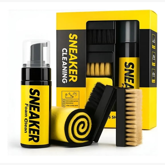 Kit De Limpieza Zapatillas Espuma Limpiadora Blanqueador Negro Zapatillas Limpiador De Zapatos Limpieza Spray Kit De Cepillos Y Manta