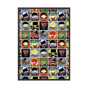 Creango - Cuadro Poster Enmarcado Liga De La Justicia Varios Personajes Decorativo