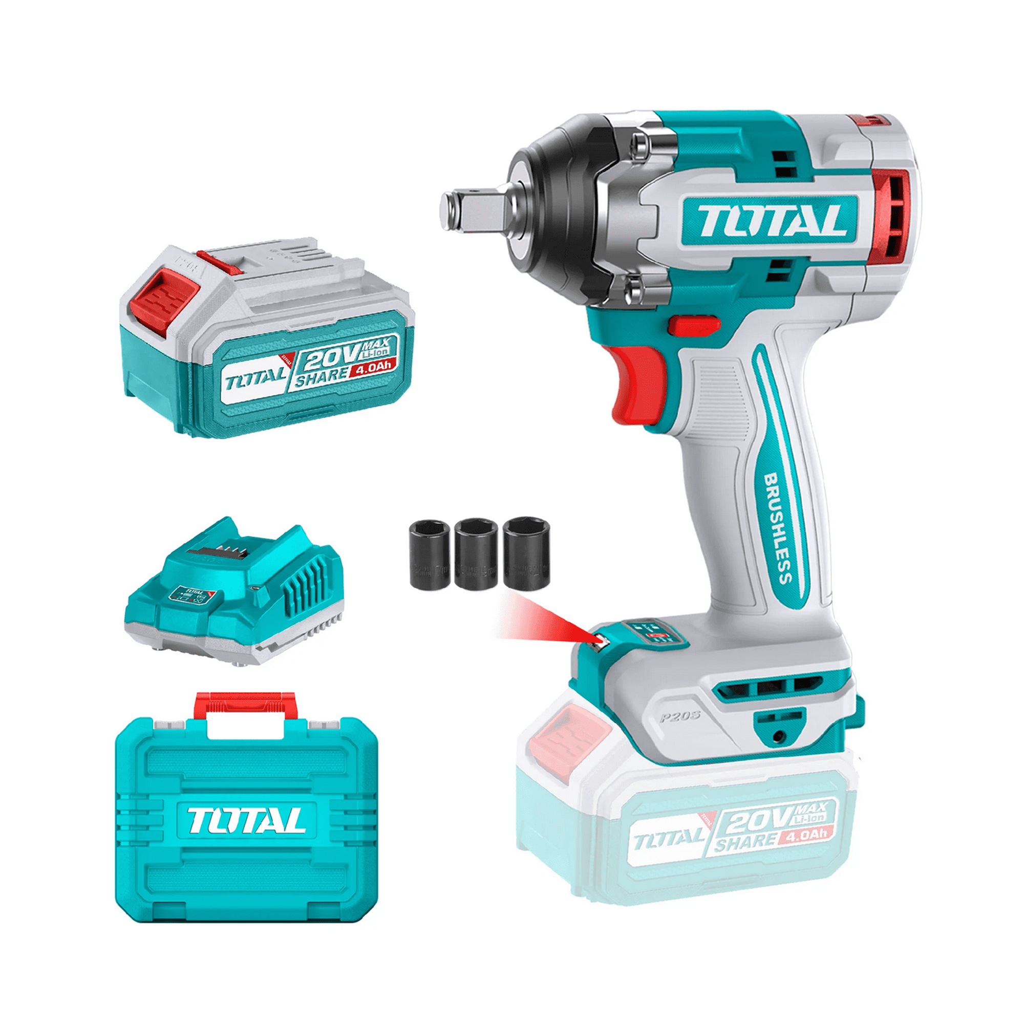 Total Tools - Llave De Impacto Total Tiwli2050 20v 1 2+2b+c+acc