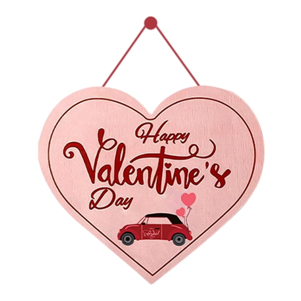 1 pieza de decoración del Día de San Valentín, decoración de puerta en forma de corazón, decoración de pared, letrero colgante del Día de San Valentín, puerta de entrada familiar, fiesta