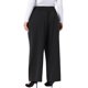 thumbnail image 3 of Pantalones de traje de cintura alta con doble botón para mujer de talla grande Agnes Orinda, frente plisado elástico, pierna ancha recta, pantalón de negocios con bolsillos 4X negro, 3 of 6