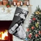 thumbnail image 1 of Madonna Tema: Calcetines de Navidad, fino lino blanco para colgar en escaleras y chimenea, decoración navideña para el hogar, regalo de Navidad. 54cm × 38cm, 1 of 5