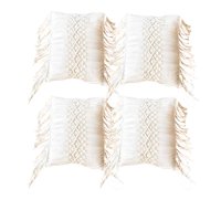 Genérico - Set De 4 Fundas De Cojin Estilo Bohemio 45X45 Cm Blanco 02
