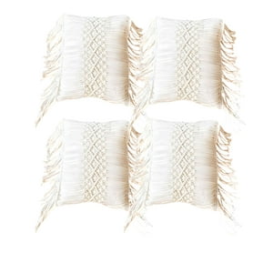 Genérico - Set De 4 Fundas De Cojin Estilo Bohemio 45X45 Cm Blanco 02