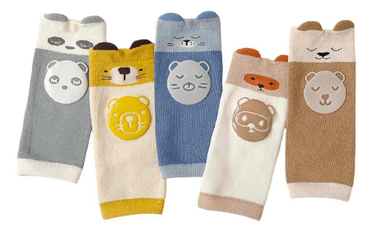 Genérico - Set 5 Rodilleras Largas Algodón Diseño Animales Bebe Lau
