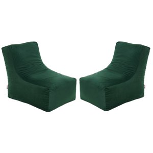 Bodevir - Set Pouf Tatto 1C Felpa Verde Botella