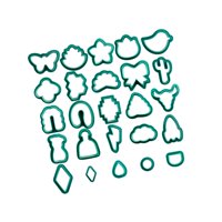 Magideal - Kit De 25 Cortadores De Arcilla Polimérica Para Pendientes, Formas Geométricas, Corte De Arcilla Hecho A Mano Verde