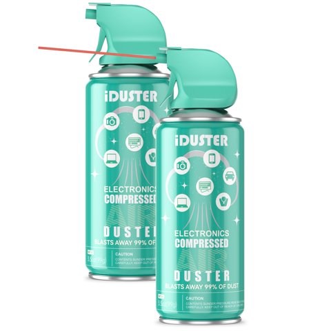 Duster De Aire Comprimido Iduster Para Ordenador, 100 Ml, 2 Unidades