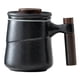thumbnail image 3 of Taza De Té De Cerámica Con Tapa De Filtro Mango De Madera Para Té Negro, 3 of 5