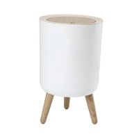 Bothyi - Cubo De Basura De Pie Alto Con Tapa De Prensa Cubo De Basura Moderno Para Dormitorio Baño Pata Redonda Desmontable