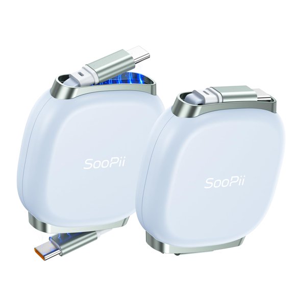 Cable USB‑C Retráctil SOOPII 1 m 240 W Pack de 2
