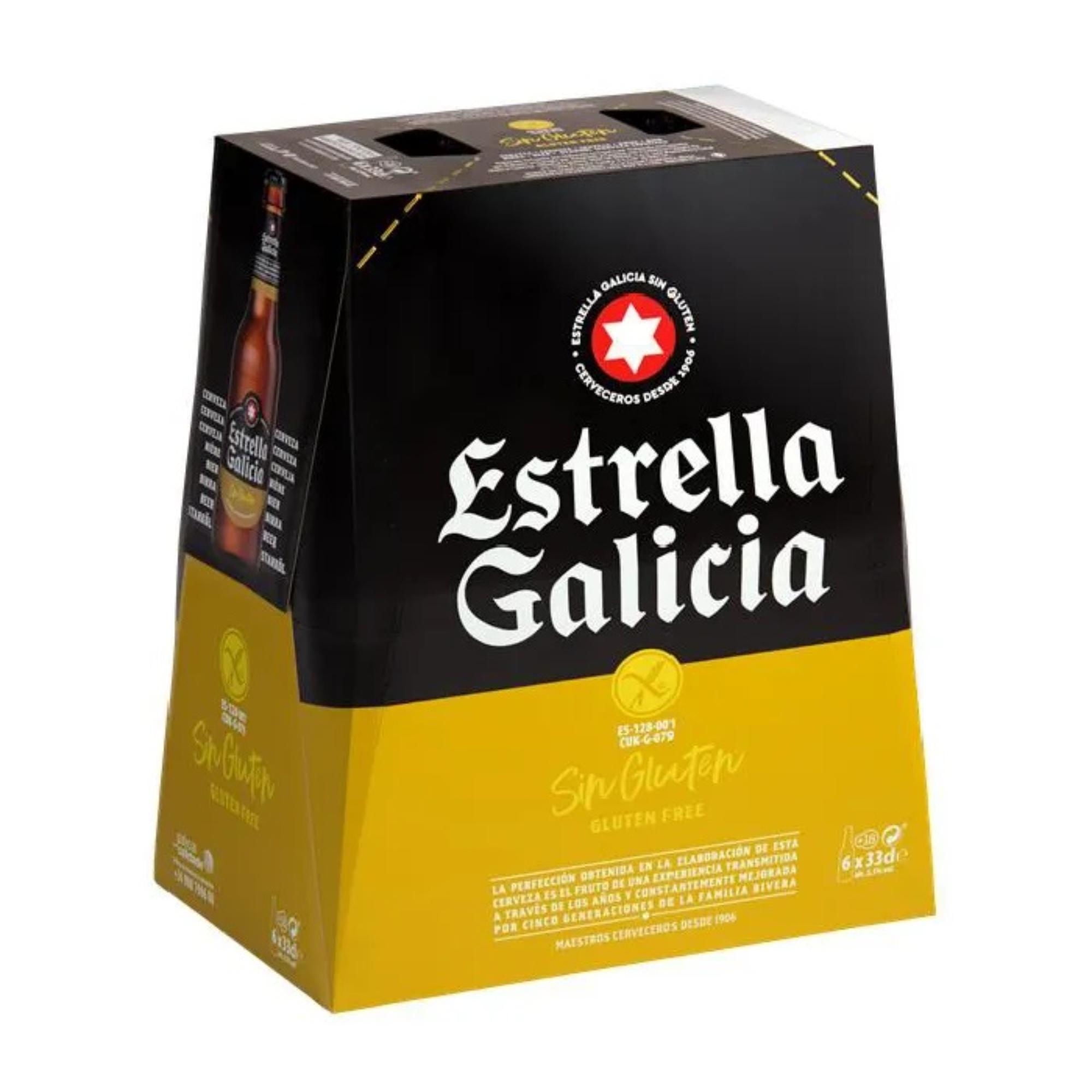 Cerveza Lager Sin Gluten 5° Pack Botella 6 Un Estrella Galicia